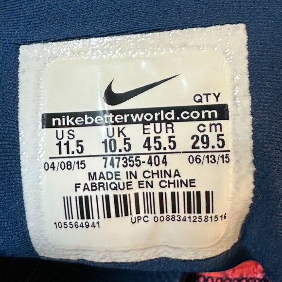 Nike LunarGlide 7 Blue Orange Running Shoes Athletic Sneakers Men's Size 11.5 - Picture 4 of 4